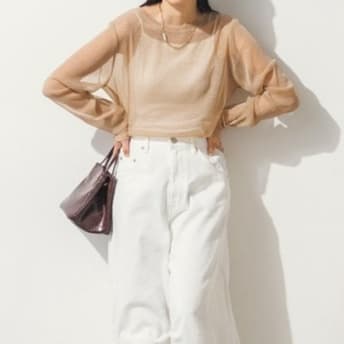 イエベ春/イエベ秋服 シアーメッシュブラウス
