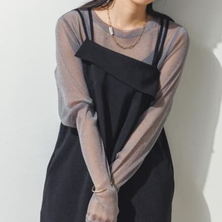 イエベ春/イエベ秋服 シアーメッシュブラウス