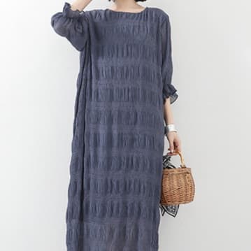 イエベ春/イエベ秋服 透かし編みニットワンピース