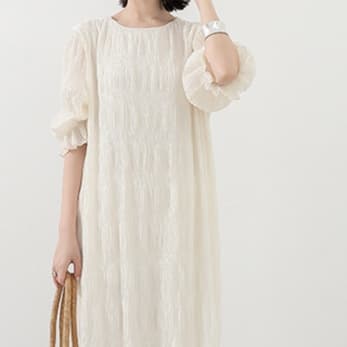 イエベ春/イエベ秋服 透かし編みニットワンピース