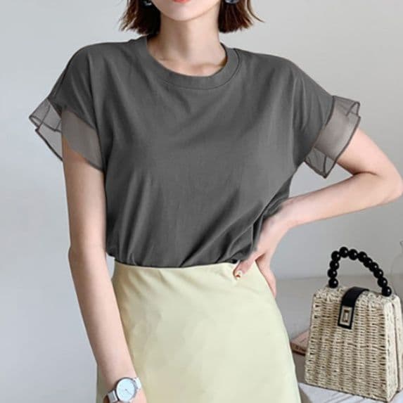 イエベ春/イエベ秋服 透かし袖クラシカルTシャツ