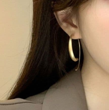 イエベ春/イエベ秋服 洗練された大ぶりフープピアス 韓国風アクセサリー