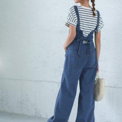 イエベ春/イエベ秋服 大人可愛いデニムサロペット オールインワン