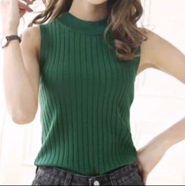 イエベ秋服 イエベ春/イエベ秋服リブノースリーブニット
