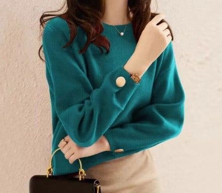 イエベ秋服 クルーネック プルオーバーニット