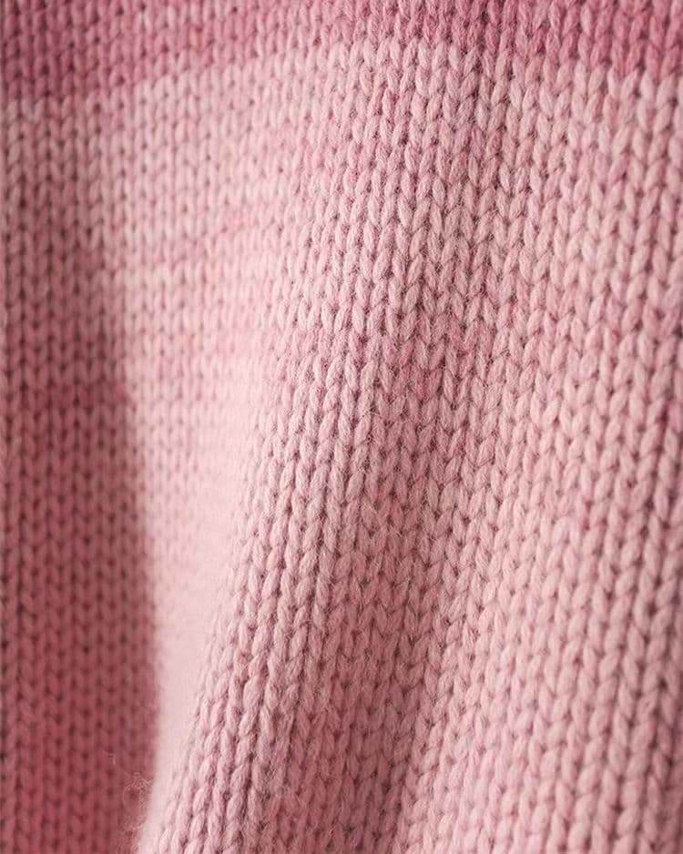 イエベ春/イエベ秋服 上品なボーダー柄丸首長袖ニットプルオーバー