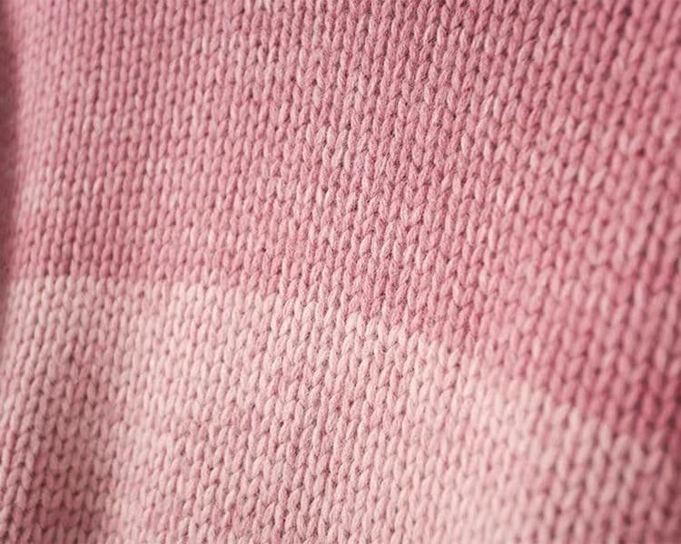 イエベ春/イエベ秋服 上品なボーダー柄丸首長袖ニットプルオーバー