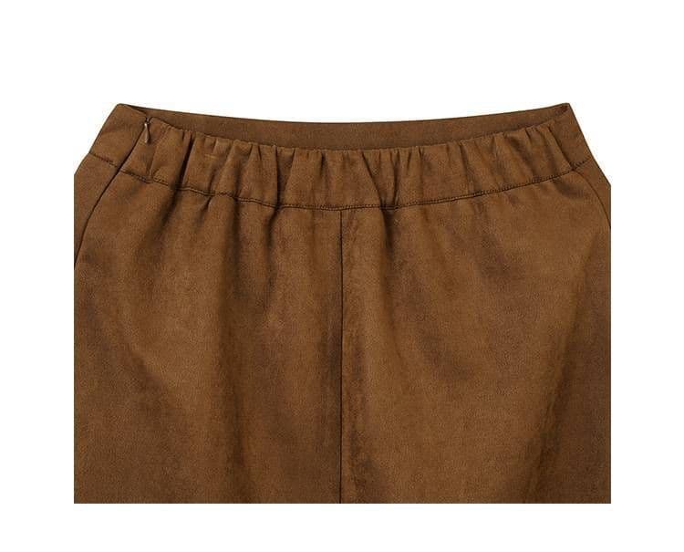 イエベ春/イエベ秋服 上品スリット入りミディ丈タイトスカート