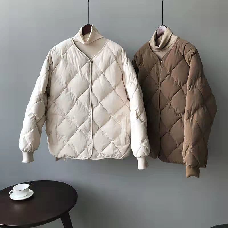イエベ春/イエベ秋服 洗練された上品キルティング中綿ジャケット