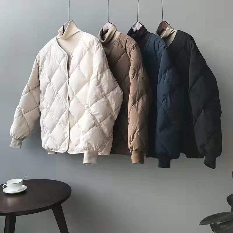 イエベ春/イエベ秋服 洗練された上品キルティング中綿ジャケット