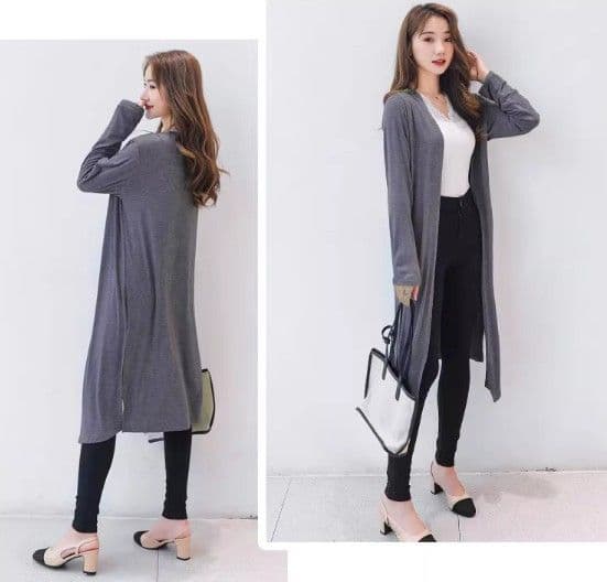 イエベ春/イエベ秋服 上品なロング丈ニットカーディガン