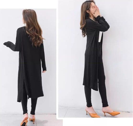 イエベ春/イエベ秋服 上品なロング丈ニットカーディガン