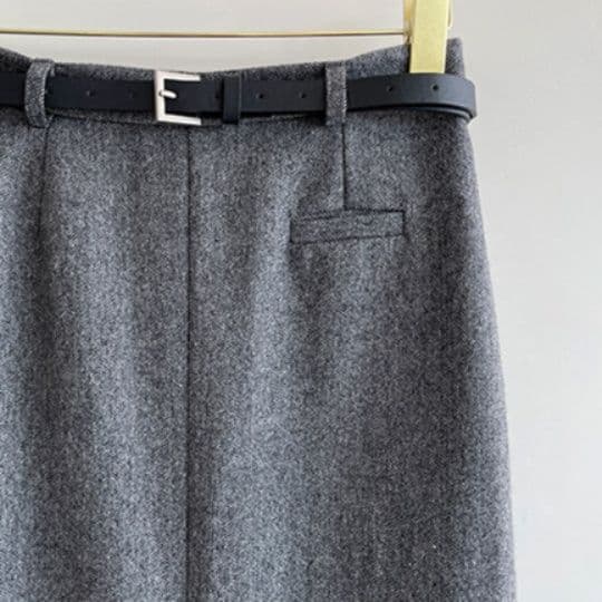 イエベ秋服 ヘリンボーン柄ウール混ハイウエストロングスカート