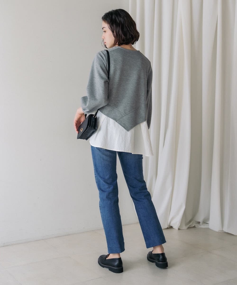 イエベ春/イエベ秋服 切り替えデザイン袖ふんわりTシャツ