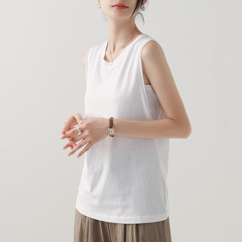 イエベ秋服 ミニマルノースリーブゆったりシルエットトップス