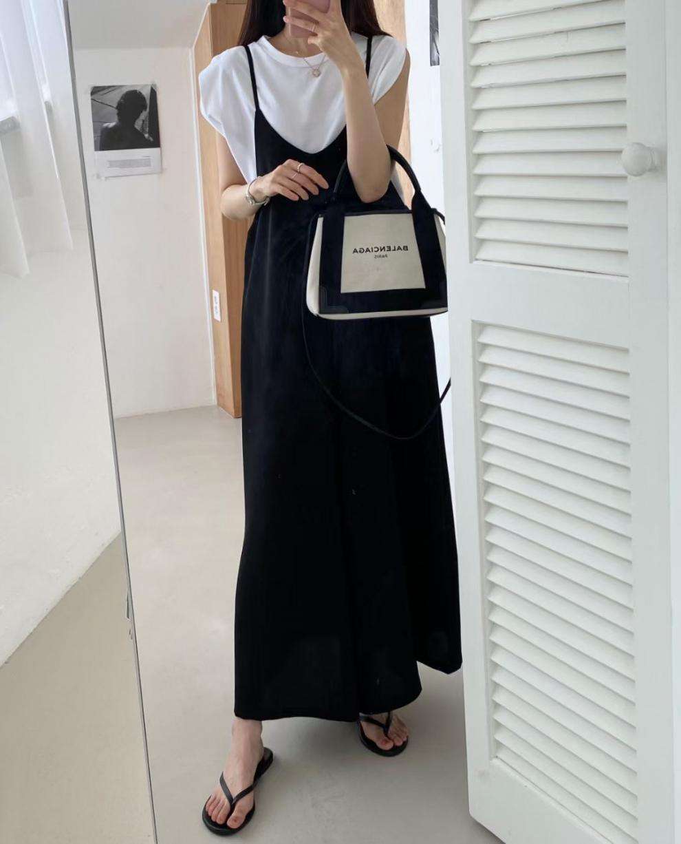 イエベ春/イエベ秋服 シンプル優雅なキャミワンピース