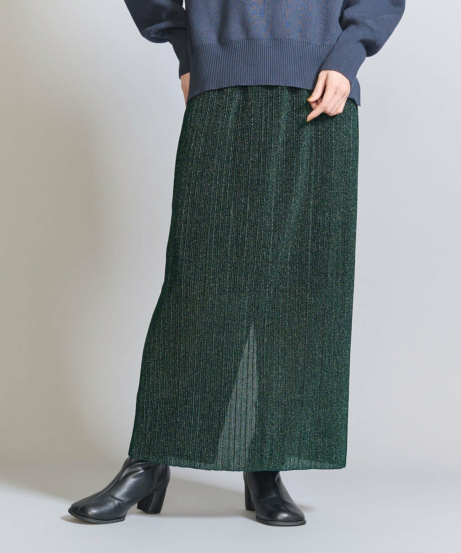 イエベ秋服 光沢プリーツスカート