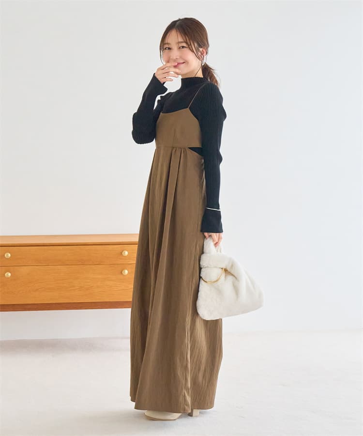 イエベ春/イエベ秋服 リブ編みタートルネック