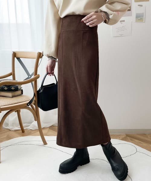 イエベ春/イエベ秋服 ハイウエスト マキシ丈スコート
