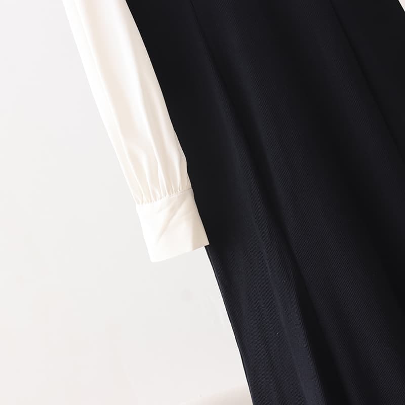 イエベ春/イエベ秋服 バイカラーシャツワンピース