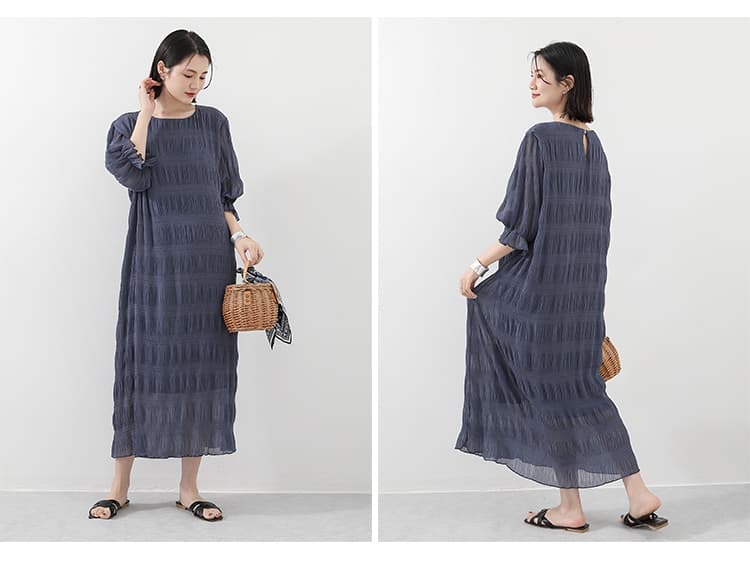 イエベ春/イエベ秋服 透かし編みニットワンピース