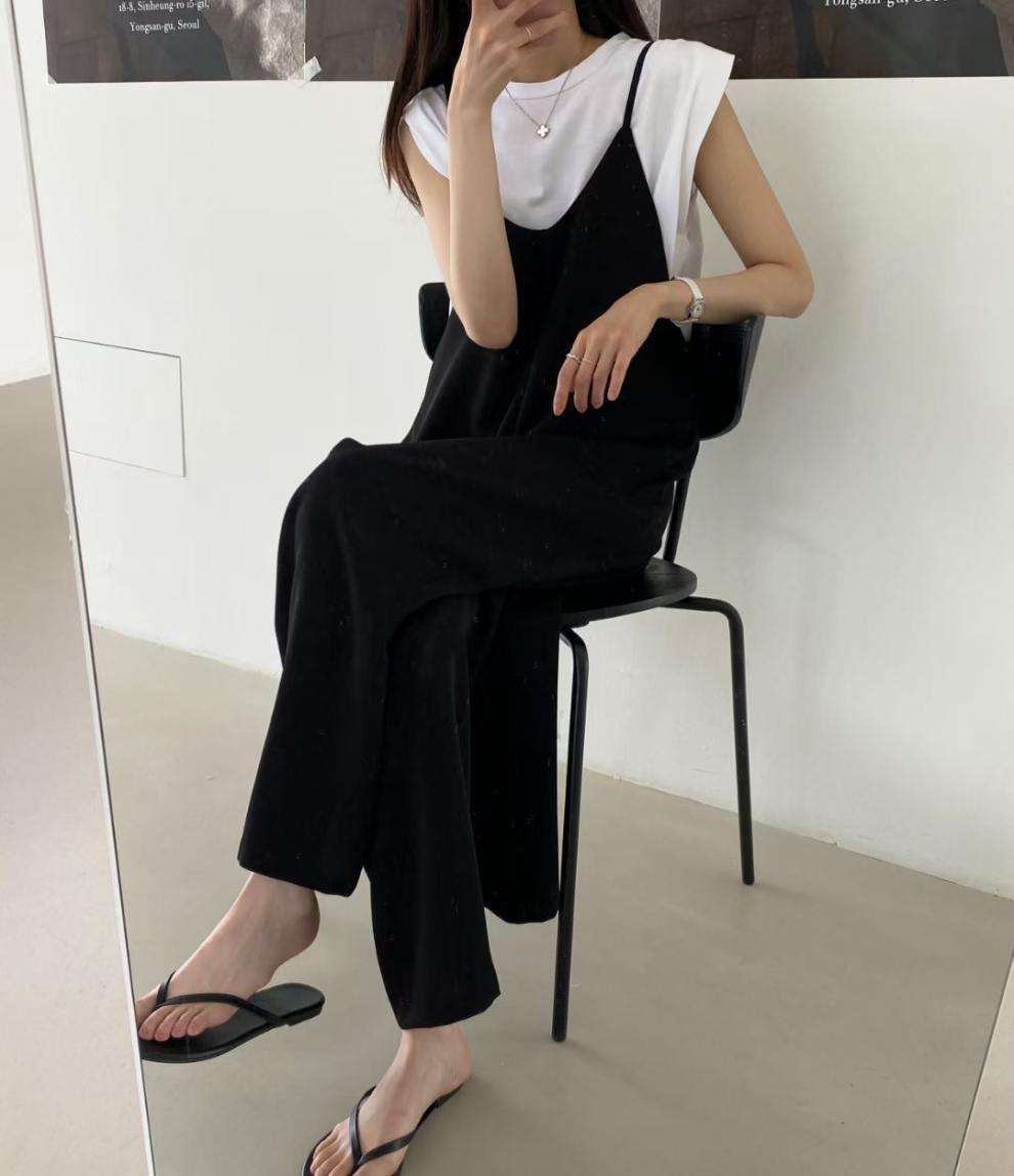イエベ春/イエベ秋服 シンプル優雅なキャミワンピース