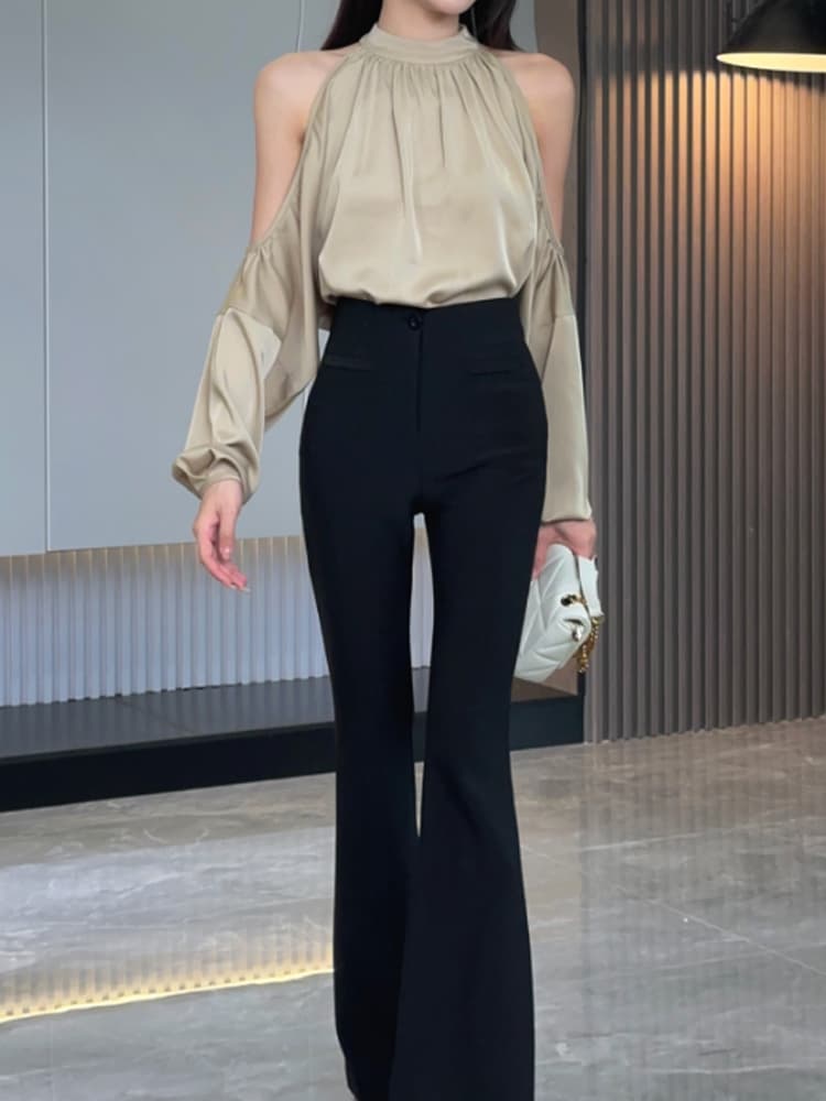 イエベ春/イエベ秋服 ぽわん袖オープンショルダーブラウス