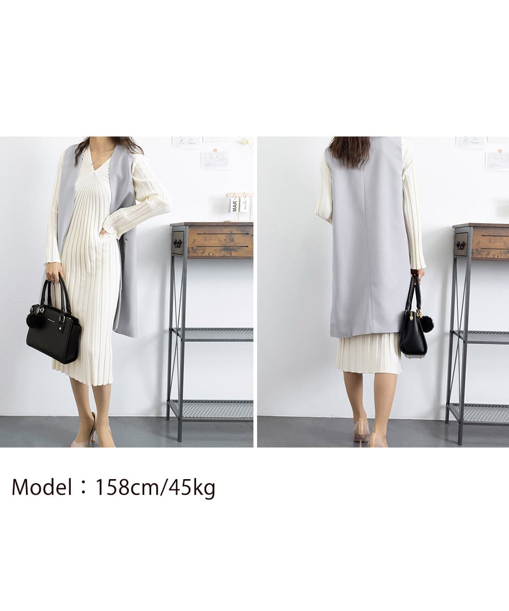 イエベ春/イエベ秋服 プリーツワンピース 長袖 膝下丈 秋冬 きれいめ