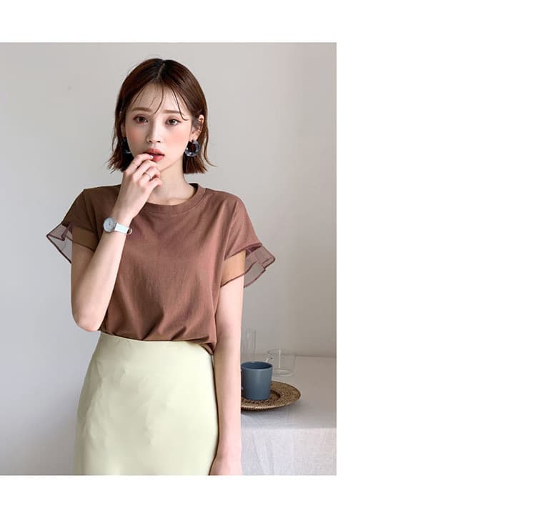 イエベ春/イエベ秋服 透かし袖クラシカルTシャツ