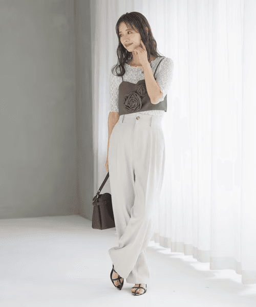 イエベ春/イエベ秋服 リラックスドレープパンツ
