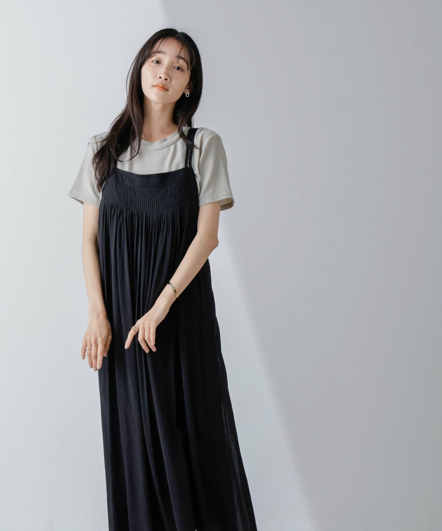 イエベ春/イエベ秋服 ゆったりキャミワンピース