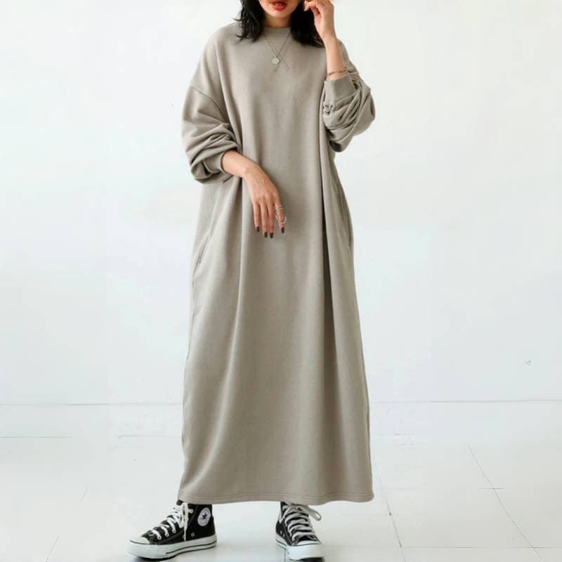 イエベ春/イエベ秋服 ゆったりサイズニットワンピース