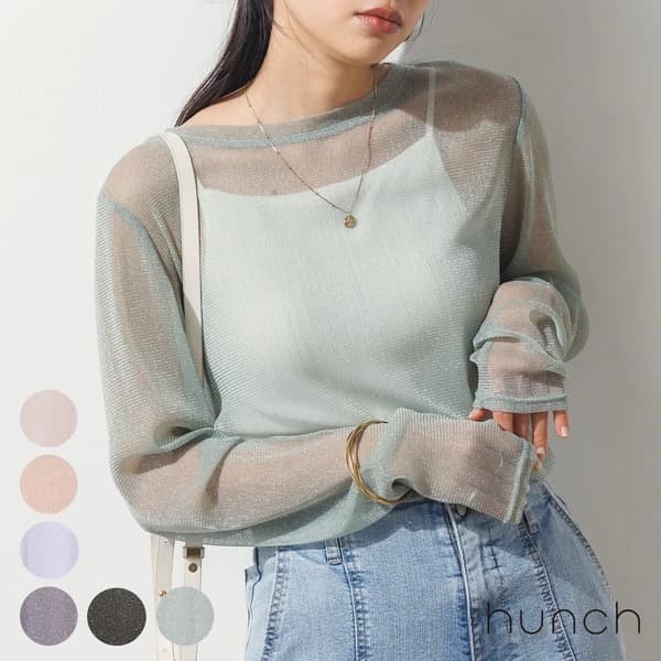 イエベ春/イエベ秋服 シアーメッシュブラウス
