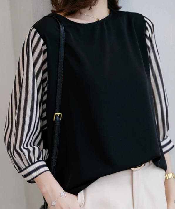 ぽわん袖シフォンシャツ