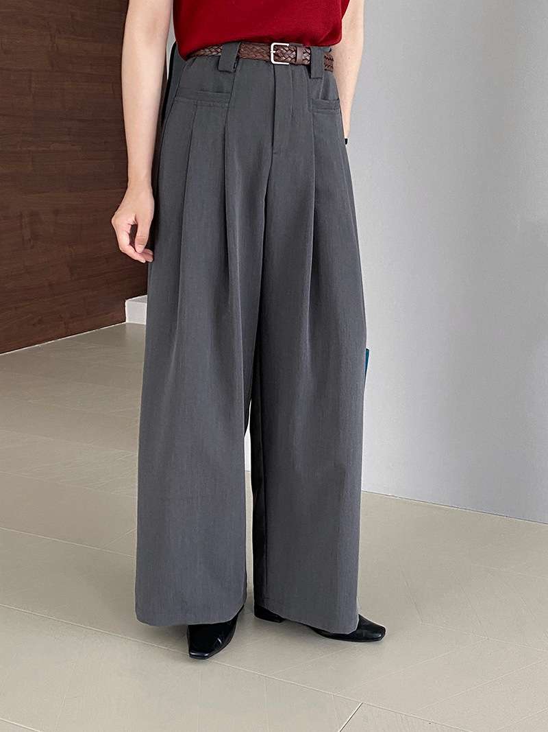 イエベ秋服 クラシカル艶めきワイドパンツ
