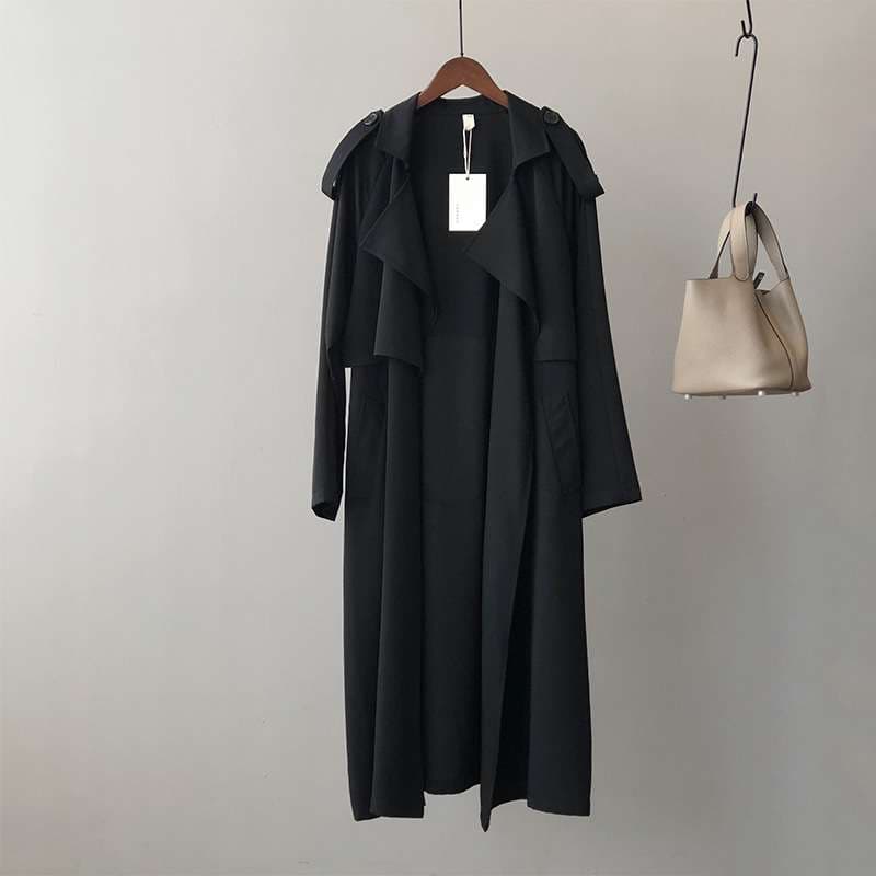 イエベ春/イエベ秋服 クラシカル ドレープロングコート