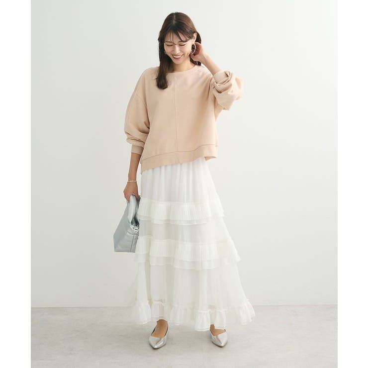 イエベ春服 シアーティアードフリルスカート