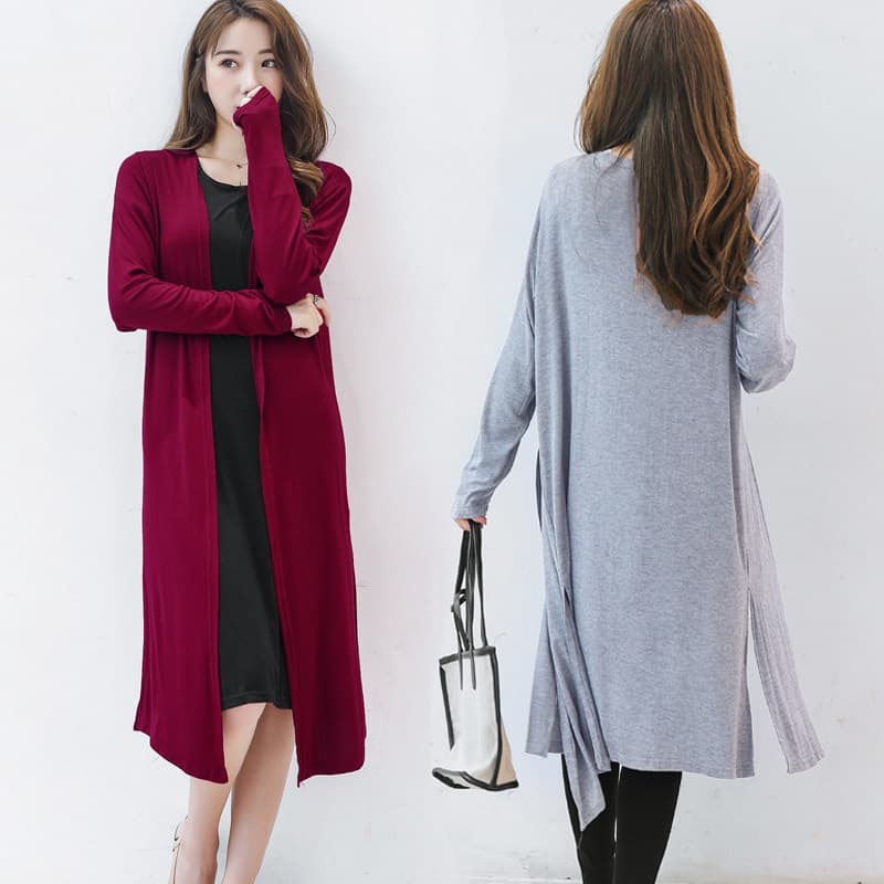 イエベ春/イエベ秋服 上品なロング丈ニットカーディガン