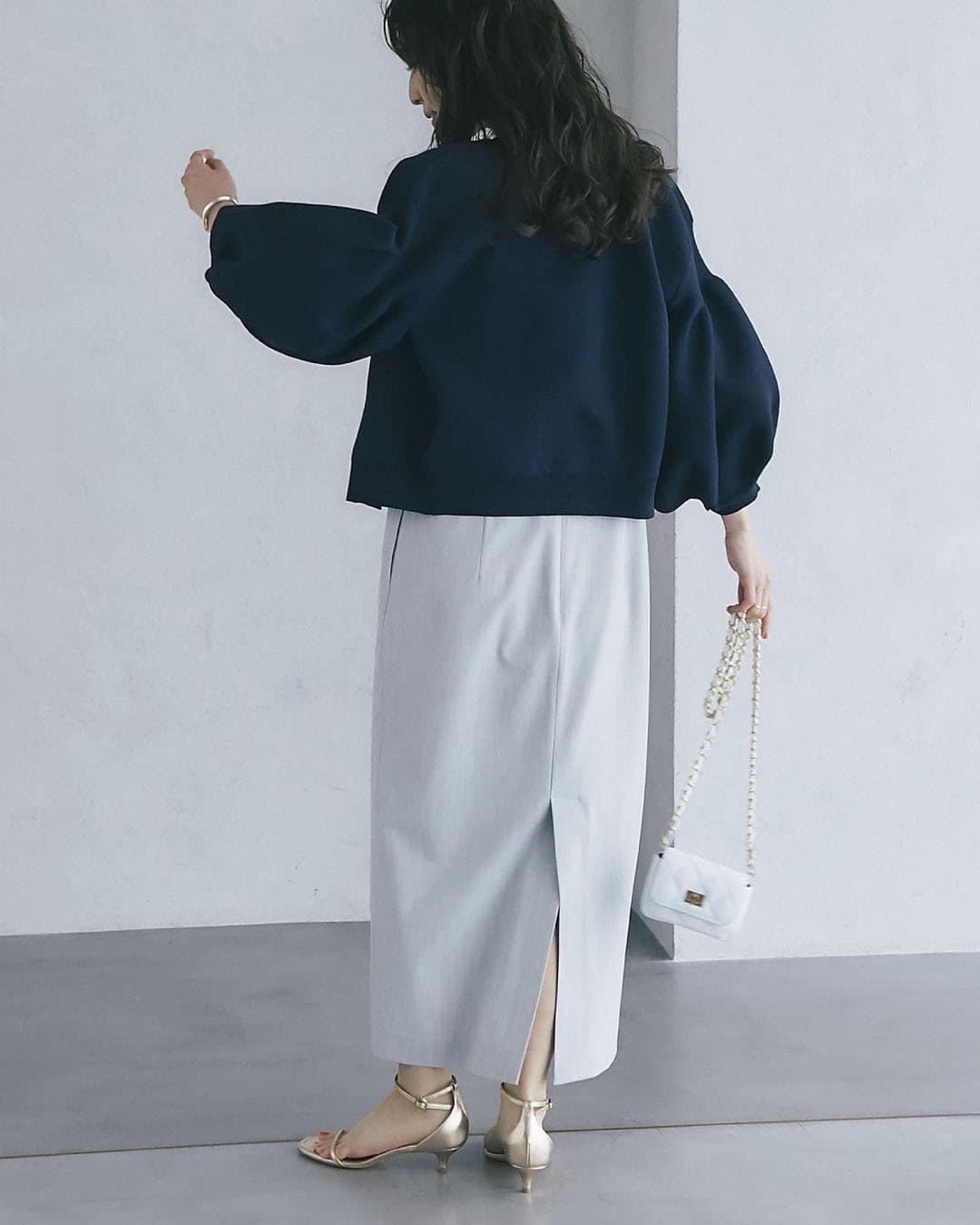 イエベ春/イエベ秋服 パフスリーブニット