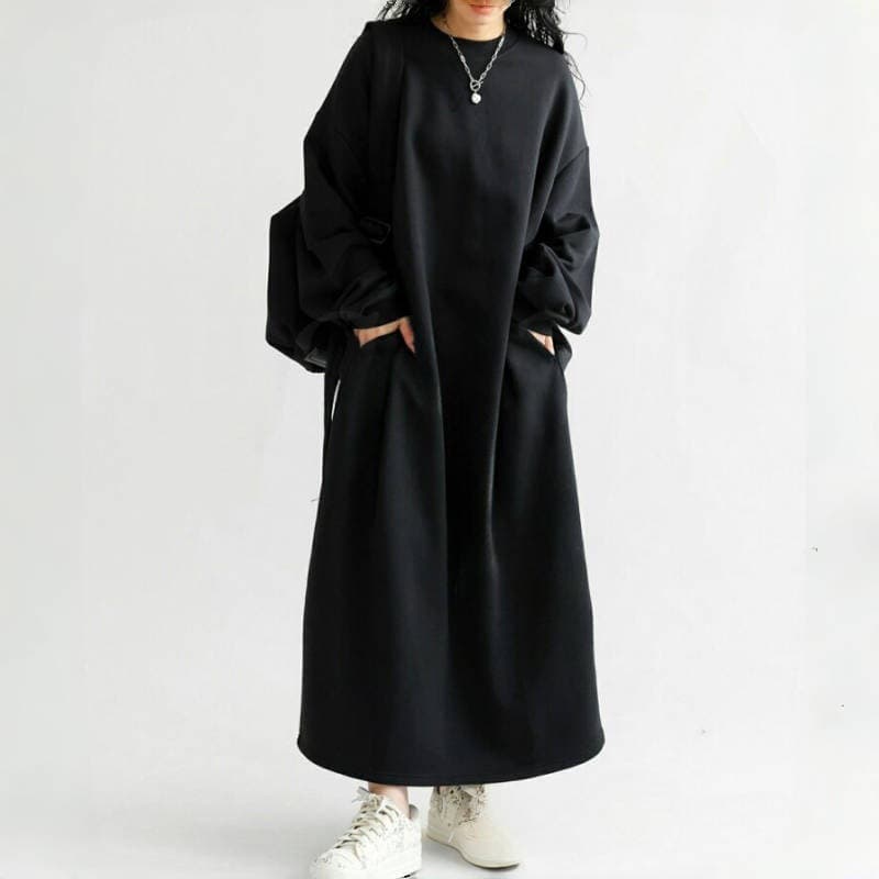 イエベ春/イエベ秋服 ゆったりサイズニットワンピース