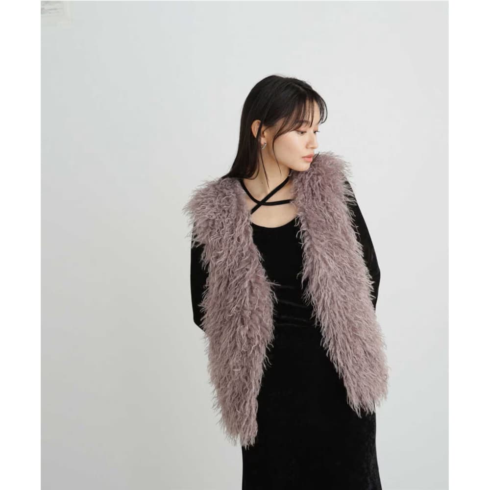 イエベ春/イエベ秋服 ふわふわ調ベストジャケット