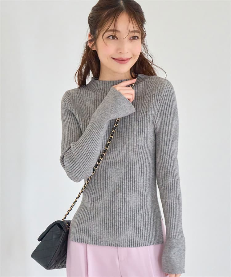 イエベ春/イエベ秋服 リブ編みタートルネック