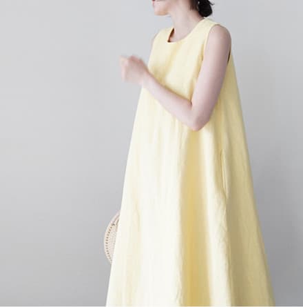 イエベ春服 フレア シルエット ロング丈 ワンピース
