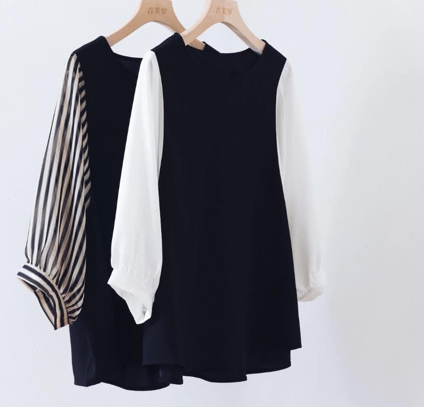 ぽわん袖シフォンシャツ
