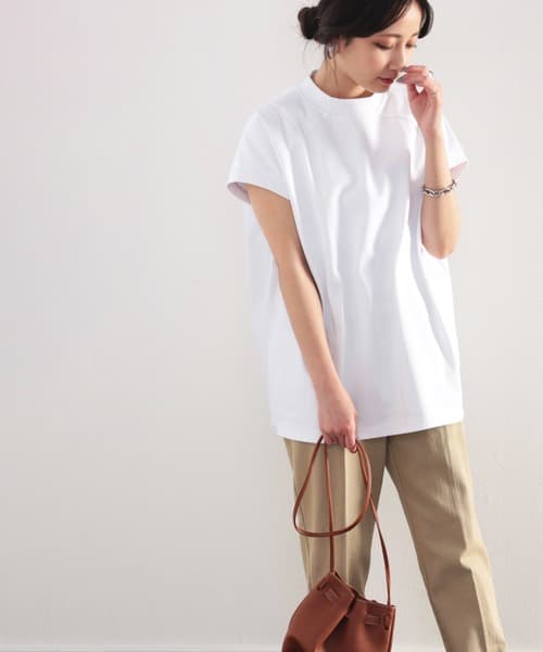 イエベ春/イエベ秋服 洗練モックネックラグランスリーブ