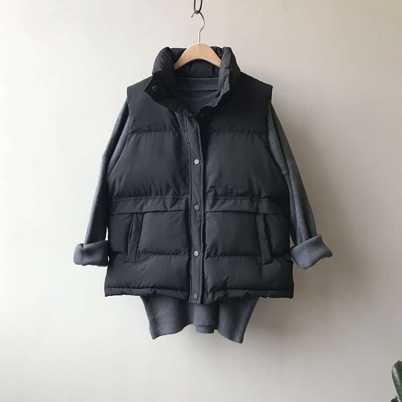イエベ春服 柔らか素材のボリュームダウンベスト