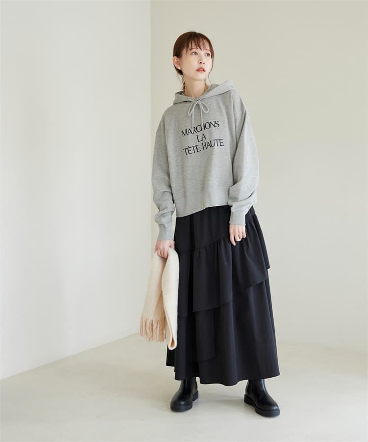イエベ春/イエベ秋服 シンプルフーディパーカー
