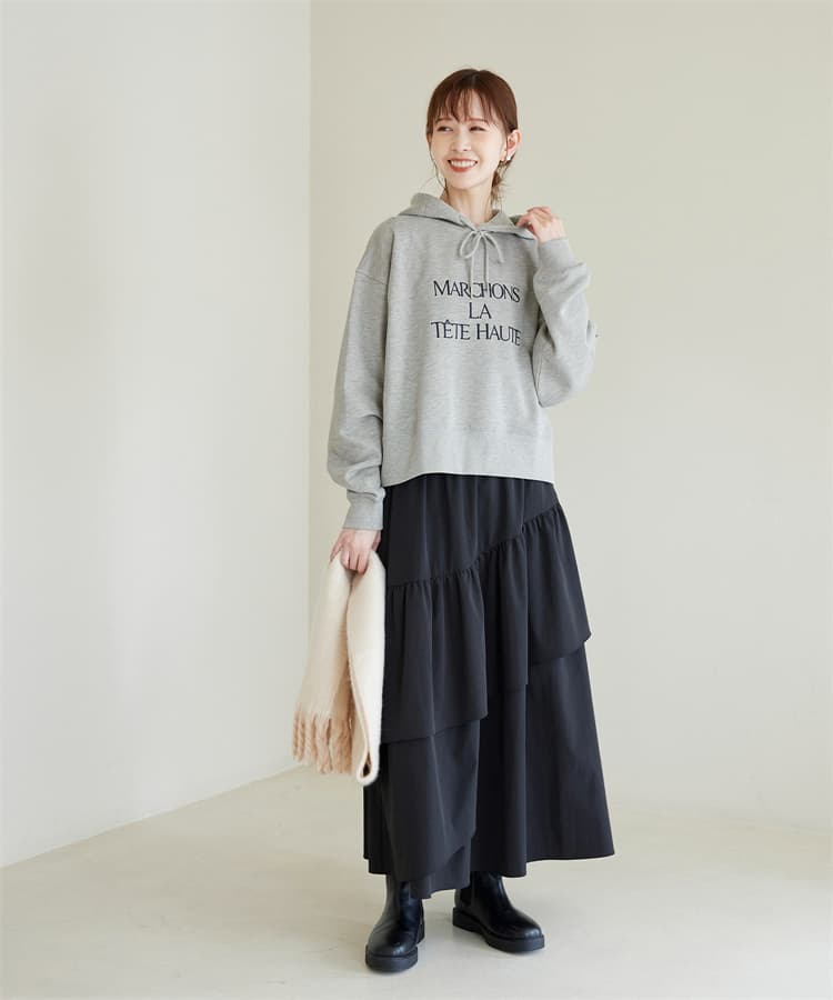 イエベ春/イエベ秋服 シンプルフーディパーカー