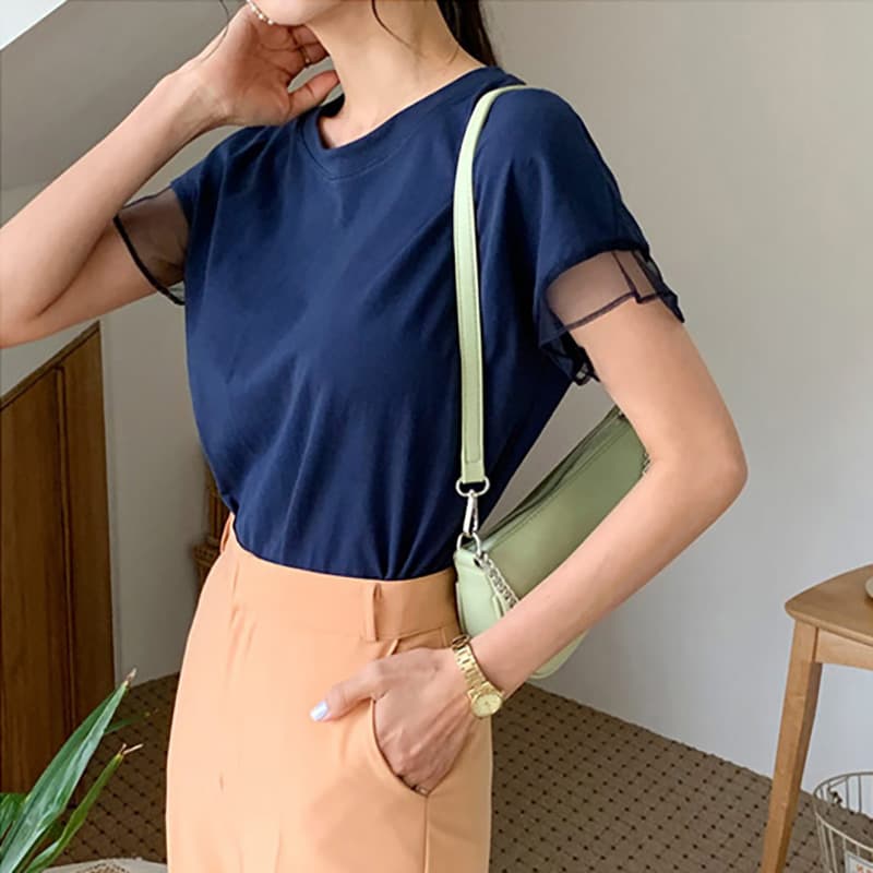 イエベ春/イエベ秋服 透かし袖クラシカルTシャツ