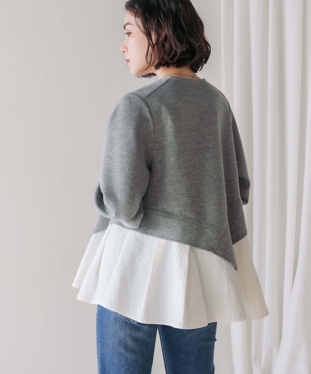 イエベ春/イエベ秋服 切り替えデザイン袖ふんわりTシャツ